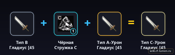 Пример рецепта оружия типа C